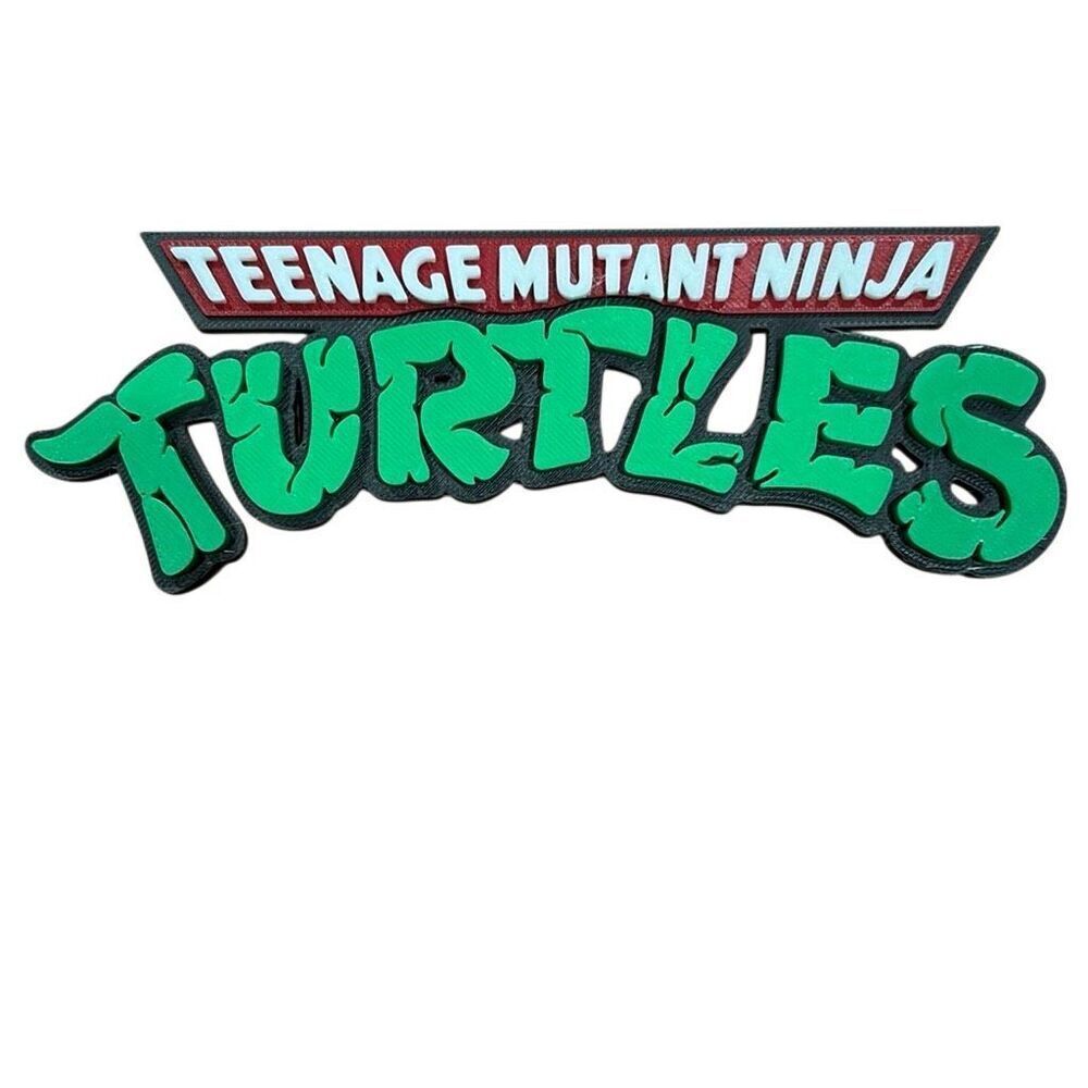 TMNT Logo Sign — Desk Display & Wall Art | Classic Retro Design | 7 Inches
